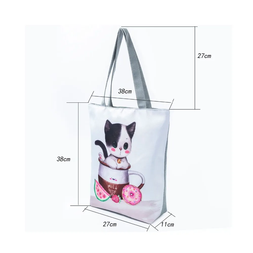 

Miyahouse Cute Panda Printed Shoulder Bag Women Tote Handbag Summer Beach Bag Female Canvas Totes Lady Bolsa Feminina