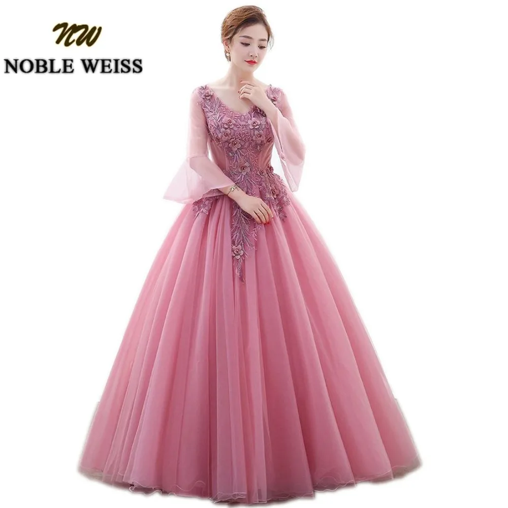 NOBLE WEISS Pink Prom Ball Gown Quinceanera Dresses for 15 years With Flower Tulle Formal V-Neck Prom Dress Three Quarter Sleeve
NOBLE WEISS Pink Prom Ball Gown Quinceanera Dresses for 15 years With Flower Tulle Formal V-Neck Prom Dress Three Quarter Sleeve