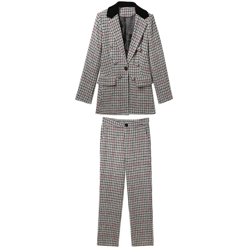New Female High quality business attire Blazers Suit Plaid Women Pants Suits 2 Two Piece Sets Long Slim Jacket & Pants
New Female High quality business attire Blazers Suit Plaid Women Pants Suits 2 Two Piece Sets Long Slim Jacket & Pants