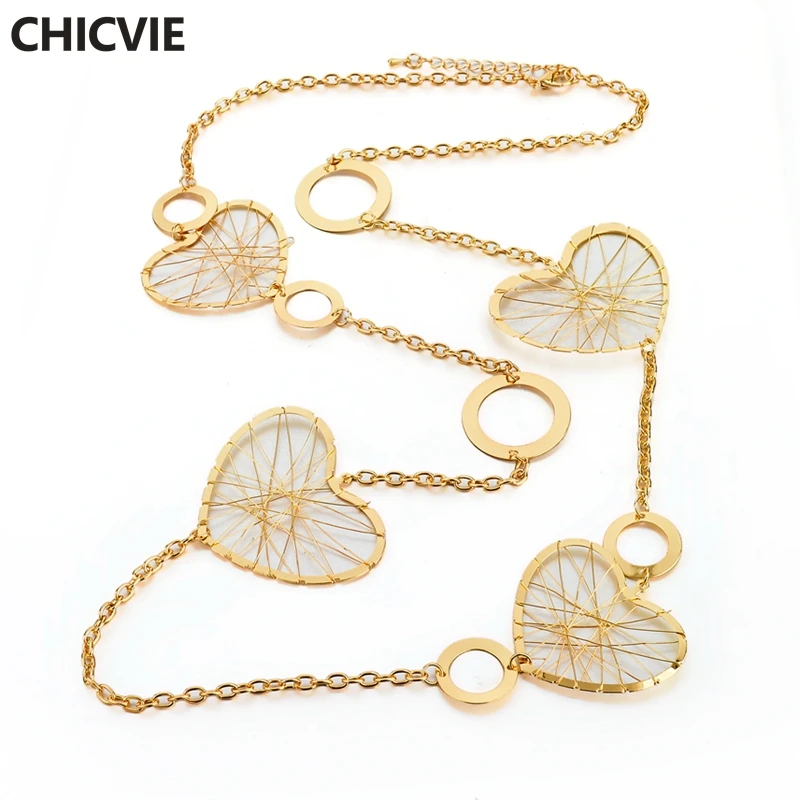 CHICVIE Vintage Gold Color Heart Necklace For Women 2017 Popular Long Necklaces & Pendants Statement Jewelry Collier Sne160126
CHICVIE Vintage Gold Color Heart Necklace For Women 2017 Popular Long Necklaces & Pendants Statement Jewelry Collier Sne160126