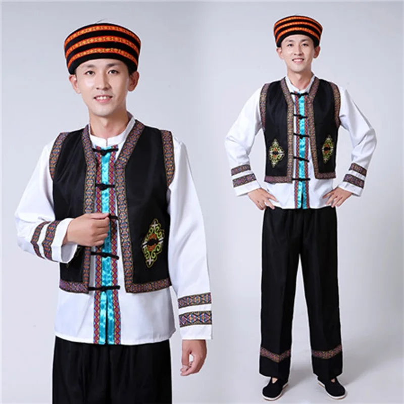 Мужская одежда Hmong национальная китайская народная танцевальная hmong