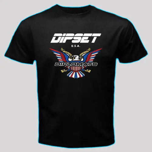 Dipset Мужская футболка с логотипом dippets черная Летняя мужская модная