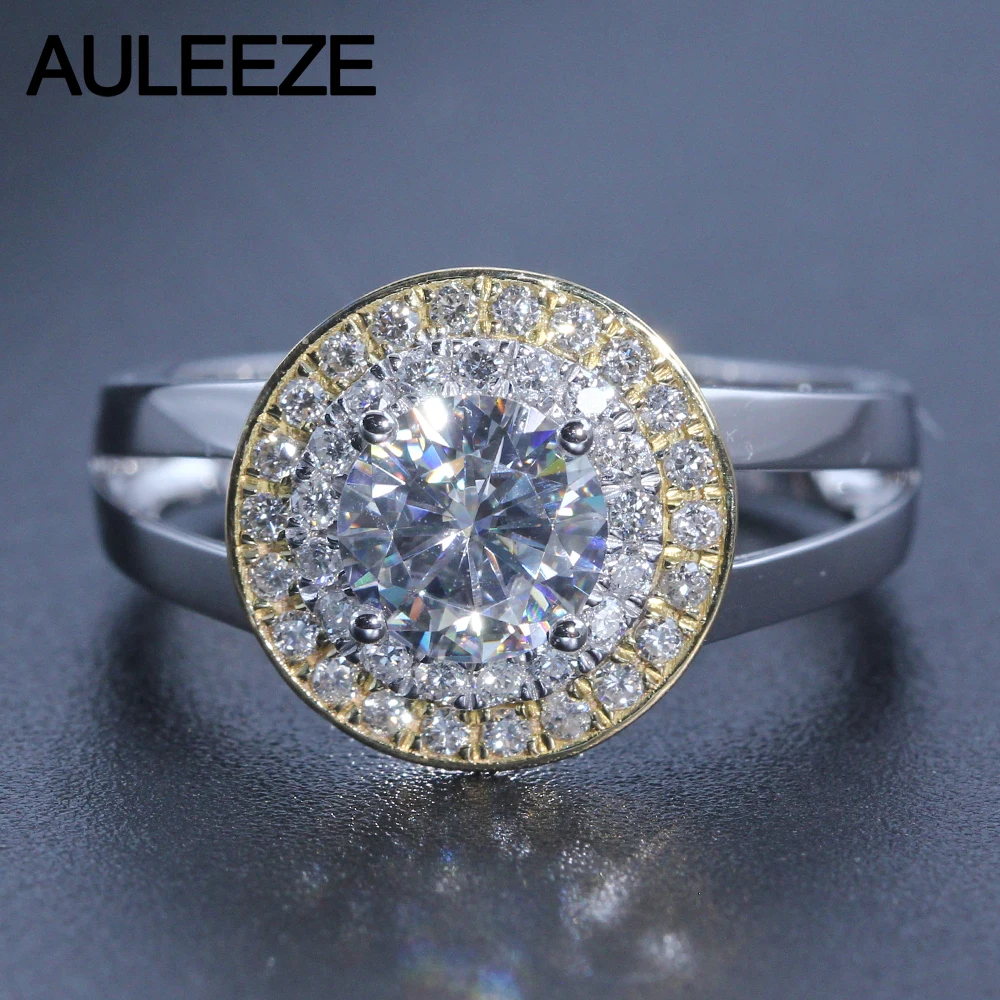 Round Brilliant Double Halo Pave Engagement Ring 1CT Moissanite Lab Grown Diamond 18K Two Tone Gold Diamond Classic Wedding Ring
Round Brilliant Double Halo Pave Engagement Ring 1CT Moissanite Lab Grown Diamond 18K Two Tone Gold Diamond Classic Wedding Ring