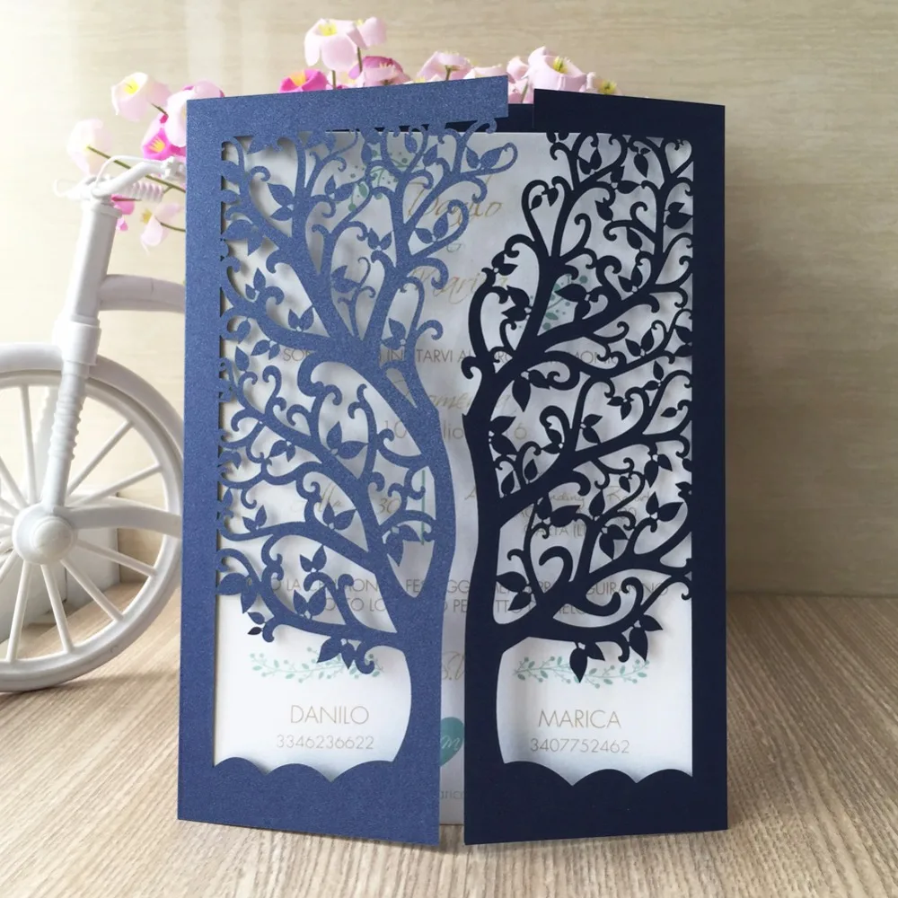 30pcs/Lot Laser Cut Tree Inviting Card Paper Party Event Supplies Decoration Luxury Romantic Wedding Invitation With 21 colors
30pcs/Lot Laser Cut Tree Inviting Card Paper Party Event Supplies Decoration Luxury Romantic Wedding Invitation With 21 colors
