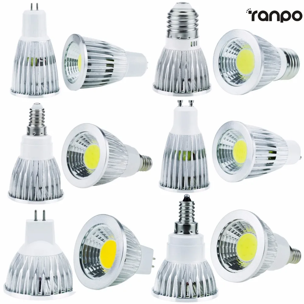 

GU10 B22 E27 E14 E12 GU5.3 MR16 LED COB Spotlight Bulbs 6W 9W 12W Lamps Lights DC 12V Super Bright Leds Lighting For Home