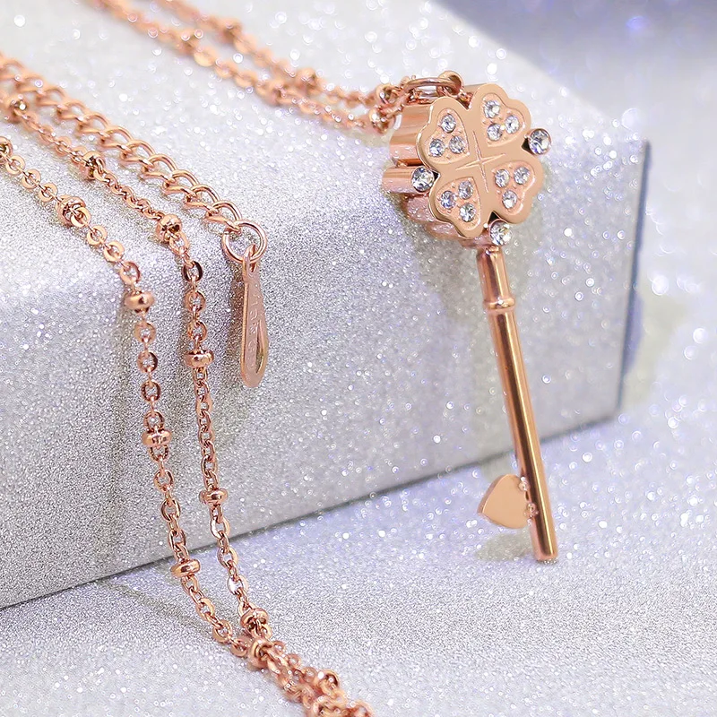YUN RUO Brand Woman Jewelry Rose Gold Color Luxury Crystal Key Necklace 65 CM Fashion 316 L Stainless Steel Jewelry Never Fade
YUN RUO Brand Woman Jewelry Rose Gold Color Luxury Crystal Key Necklace 65 CM Fashion 316 L Stainless Steel Jewelry Never Fade