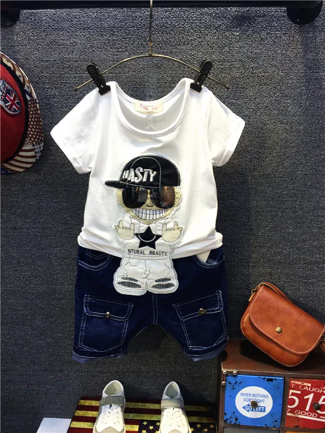 2 3 4 5 6 Years Toddler Boys Clothing Set Fashion Cartoon Short Sleeve T-Shirt Denim Shorts 2pcs Kids Tracksuit Summer 2019
2 3 4 5 6 Years Toddler Boys Clothing Set Fashion Cartoon Short Sleeve T-Shirt Denim Shorts 2pcs Kids Tracksuit Summer 2019
