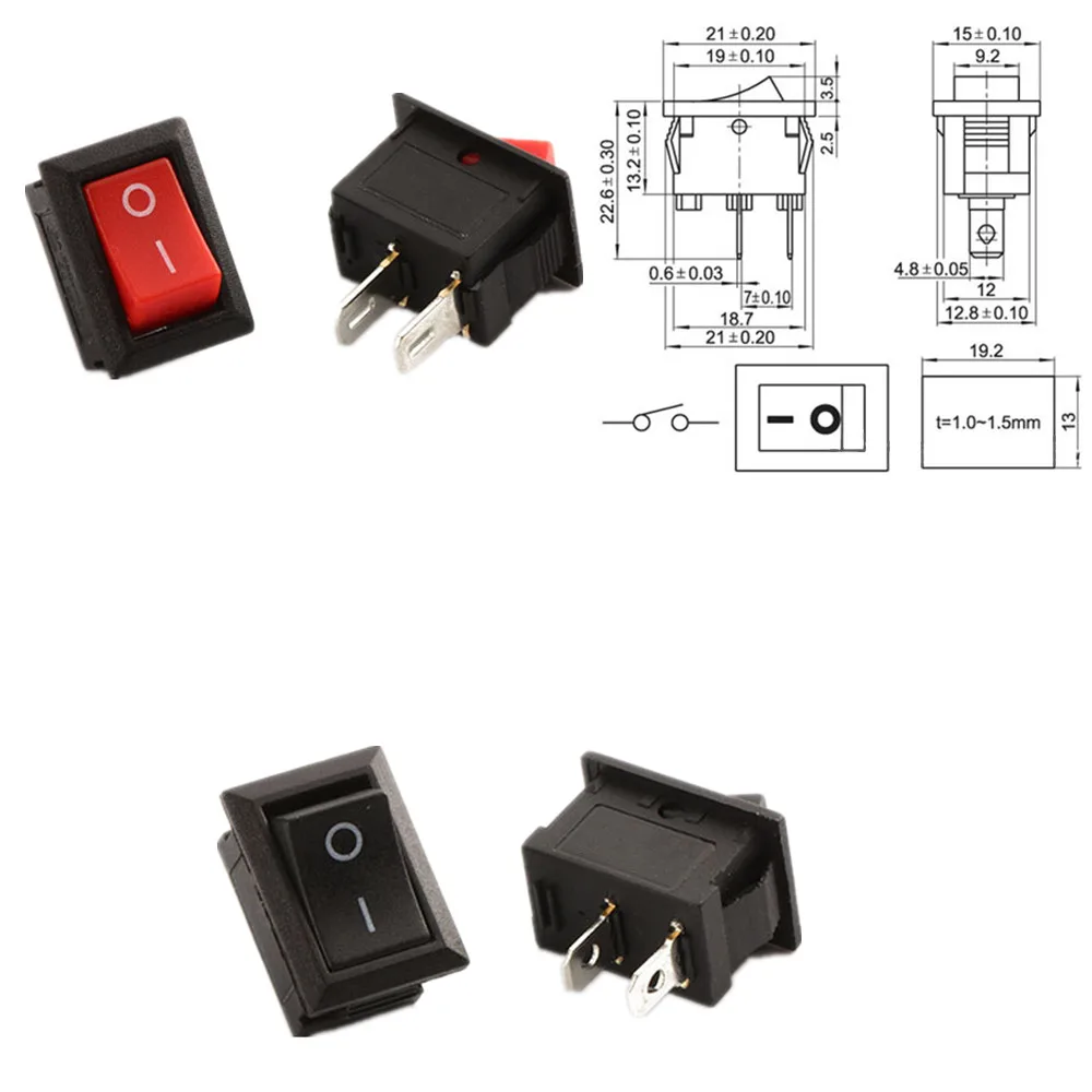 3A 250VAC/6A 125VAC 2PIN 10*15 мм ON/OFF Лодка кулисный переключатель|Выключатели| |