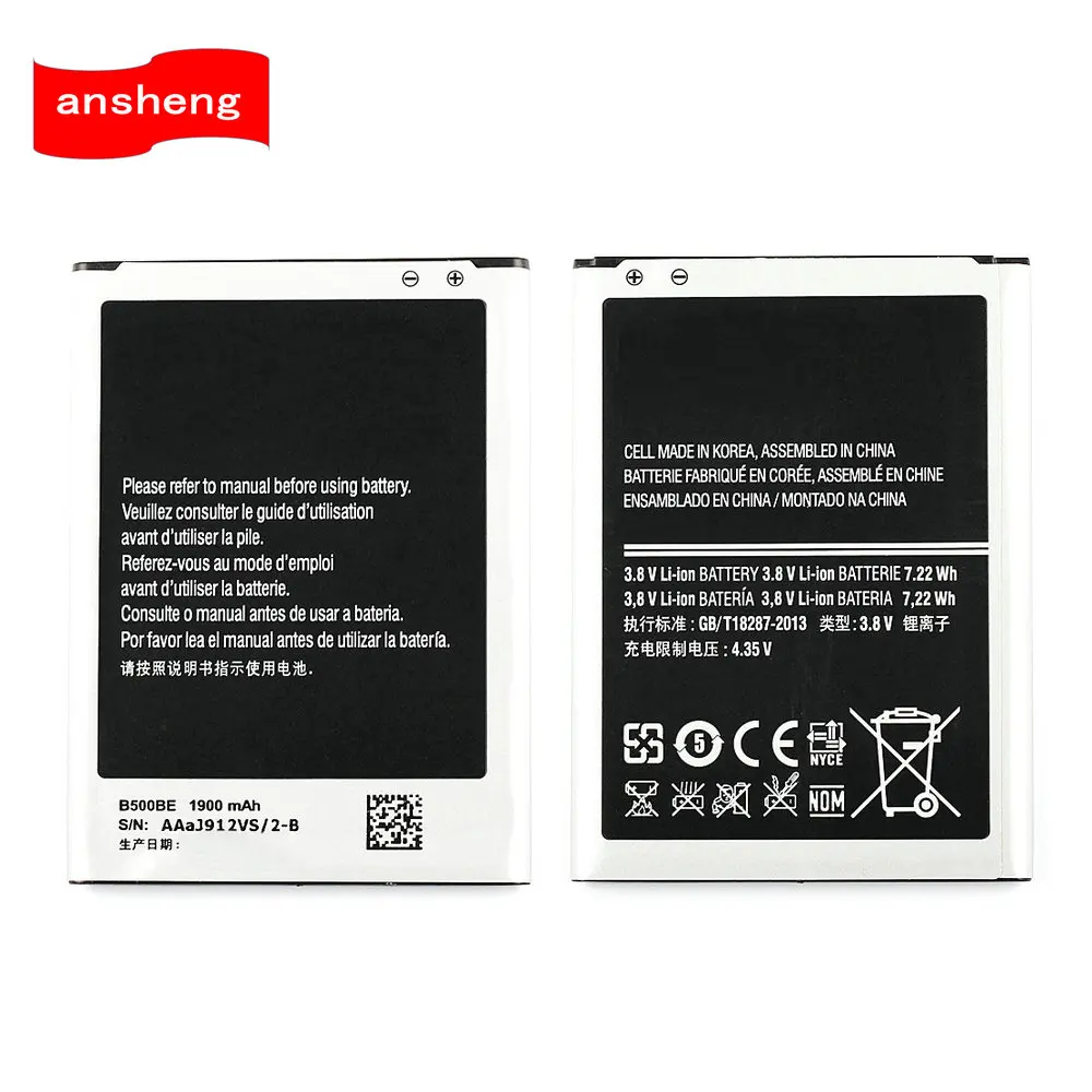 High Quality 1900mAh B500BE B500AE Battery For Samsung Galaxy S4Mini NFC Project J Mini i9190 i9192 i9198 i9195 4 pins
High Quality 1900mAh B500BE B500AE Battery For Samsung Galaxy S4Mini NFC Project J Mini i9190 i9192 i9198 i9195 4 pins