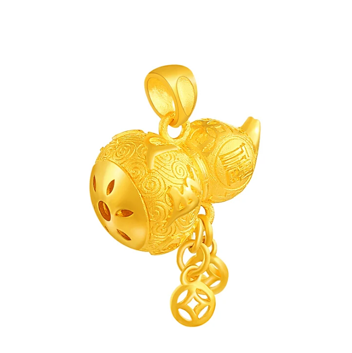 Pure 24K Yellow Gold Pendant Women's Hollow Coin Gourd Pendant 3.85g
Pure 24K Yellow Gold Pendant Women's Hollow Coin Gourd Pendant 3.85g