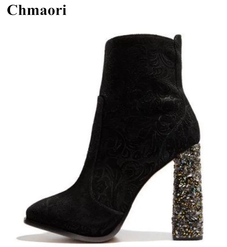Autumn New Arrivals 2017 Fashion Embossed Black Woman Ankle Boots Bling Bling Chunky Heels Dress Shoes Woman Side Zipper Boots
Autumn New Arrivals 2017 Fashion Embossed Black Woman Ankle Boots Bling Bling Chunky Heels Dress Shoes Woman Side Zipper Boots
