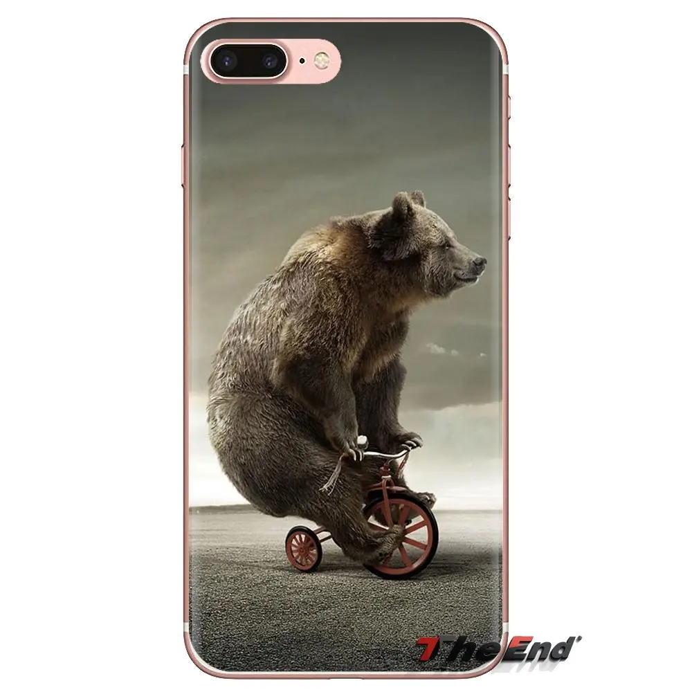 Прозрачные мягкие чехлы для Xiaomi Redmi 4A S2 Note 3 3S 4 4X 5 Plus 6 7 6A Pro Pocophone F1 funny Brown bear |