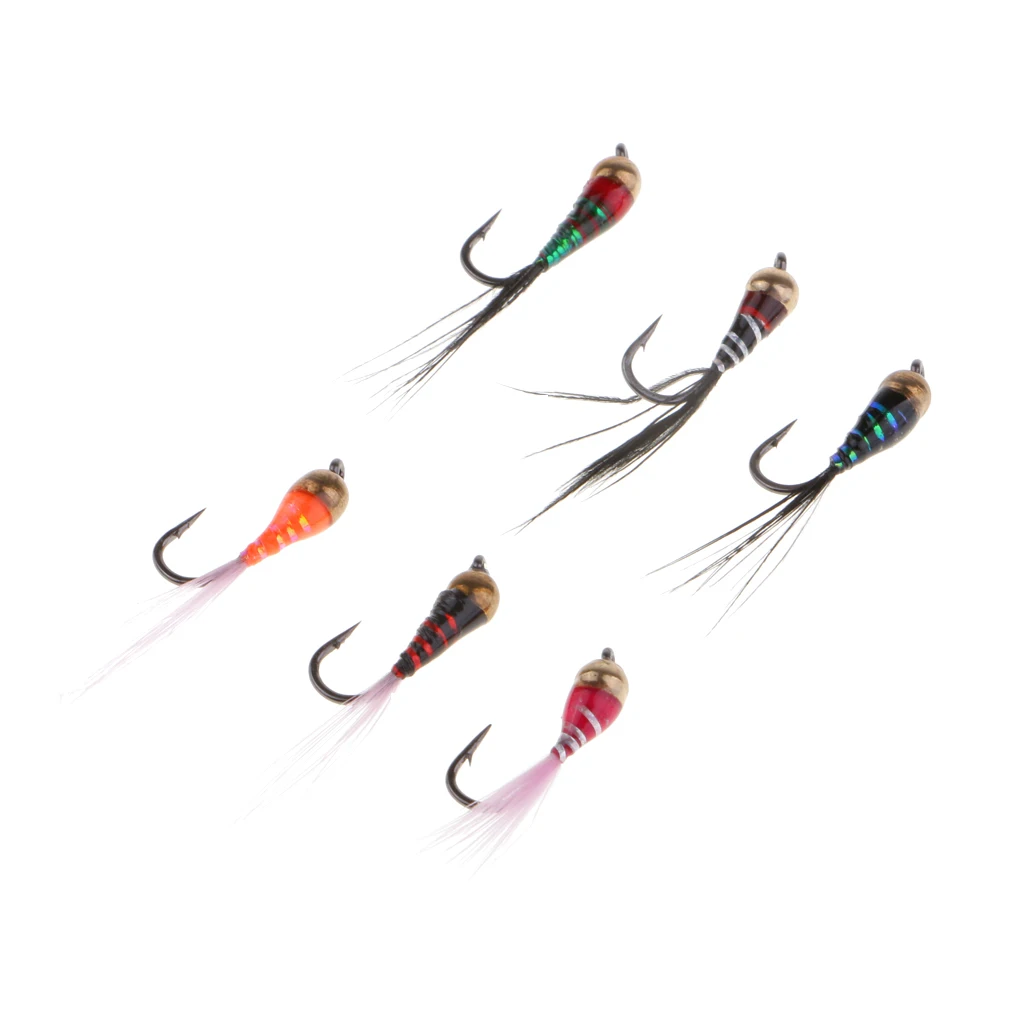 6pcs Fly Fishing Bead Head Nymph Fly Fishing Flies Ribbed Ear Trout Lures Fishing Accessories
6pcs Fly Fishing Bead Head Nymph Fly Fishing Flies Ribbed Ear Trout Lures Fishing Accessories