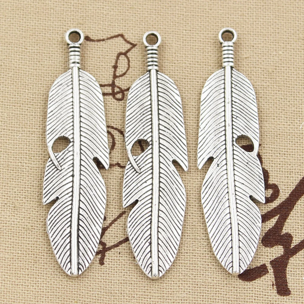 6pcs Charms Feather 59x16mm Handmade Craft Pendant Making fit,Vintage Tibetan Bronze Silver color,DIY For Bracelet Necklace
6pcs Charms Feather 59x16mm Handmade Craft Pendant Making fit,Vintage Tibetan Bronze Silver color,DIY For Bracelet Necklace