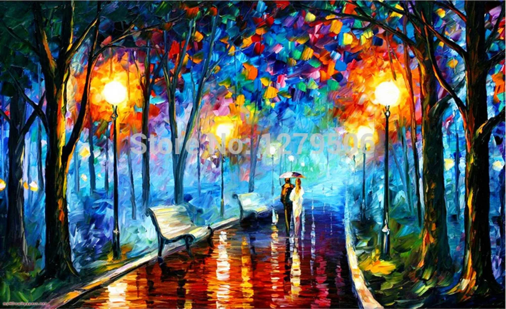 Large art Handpainted Lover Rain Street Tree Oil Painting On Canvas Wall Art Lamp Landscape Pictures Home Decor For Living Room
Large art Handpainted Lover Rain Street Tree Oil Painting On Canvas Wall Art Lamp Landscape Pictures Home Decor For Living Room
