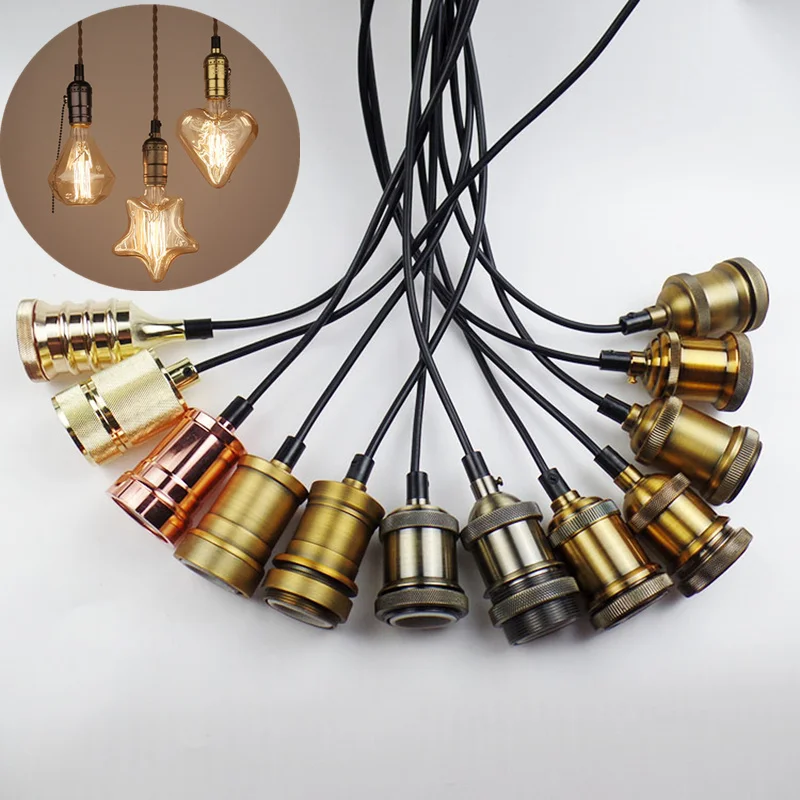 

E27 лампа Эдисона в стиле ретро база DIY люстра сочетание с переключатель гнезд ламп Ретро принадлежности для осветительных приборов