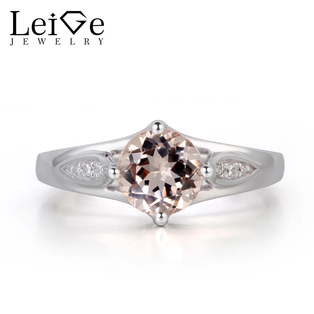 Leige Jewelry Natural Morganite Engagement Ring 925 Silver Pink Morganite Rings for Women Round Cut Gemstone Fine Jewelry
Leige Jewelry Natural Morganite Engagement Ring 925 Silver Pink Morganite Rings for Women Round Cut Gemstone Fine Jewelry