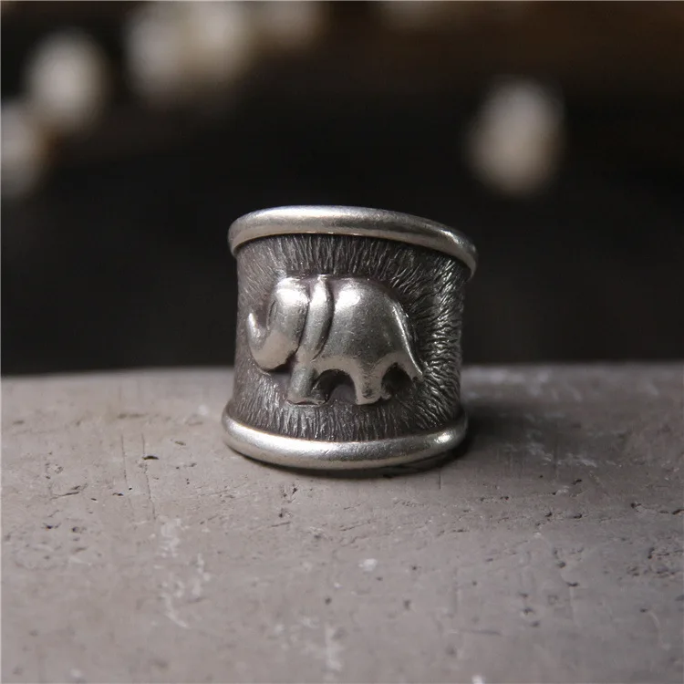 

2018 Time-limited Anel Feminino Chiang Mai, Thailand By Hand Do Old Male Elephant Ring Restoring Ancient Ways Ms 925 Sterling