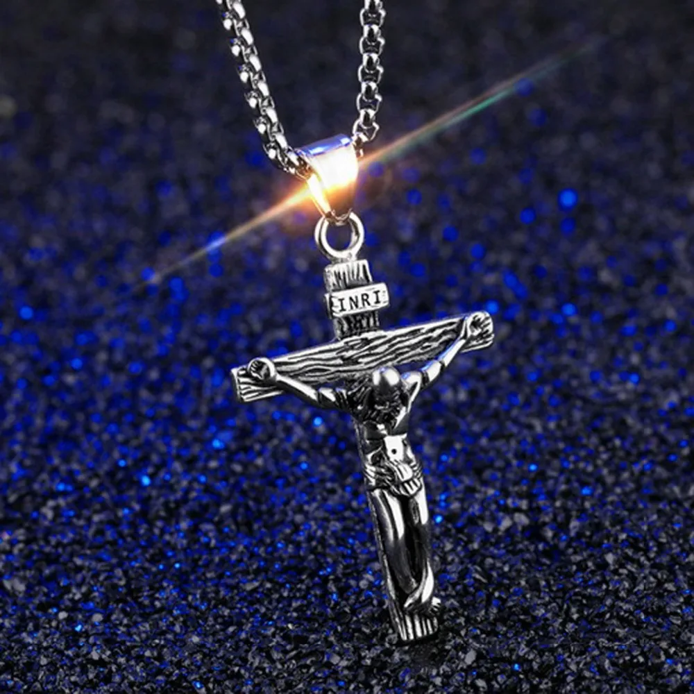 Top Design Stainless Steel Silver Color And Black Jesus Cross Crucifix Pendant Necklace Free Box Chain Men's Jewelry Xmas Gift
Top Design Stainless Steel Silver Color And Black Jesus Cross Crucifix Pendant Necklace Free Box Chain Men's Jewelry Xmas Gift