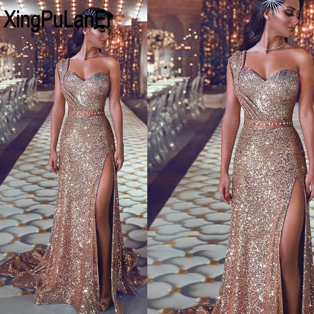 One Shoulder Gold Sequins High Split Cutout Leg Sexy Long Girls Prom Dress Long Prom Gown Evening Dresses Robe De Soiree
One Shoulder Gold Sequins High Split Cutout Leg Sexy Long Girls Prom Dress Long Prom Gown Evening Dresses Robe De Soiree