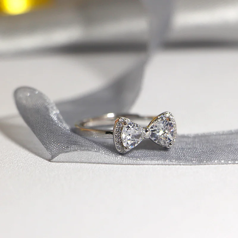 Elegant Quality 925 Rings Adjustable Stylish Sweet Bow Shape Ring 925 Sterling Silver Ring for Women
Elegant Quality 925 Rings Adjustable Stylish Sweet Bow Shape Ring 925 Sterling Silver Ring for Women