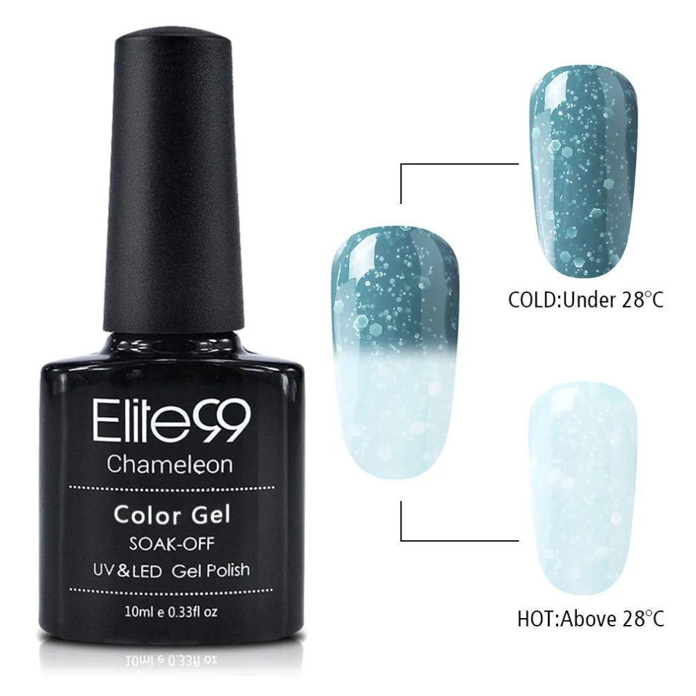 УФ-Гель-лак Elite99 для ногтей 10 мл меняющий цвет при температуре отмачиваемый