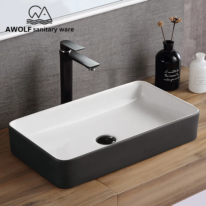 Bathroom Sinks Ceramic Vessel Basin Sink 610*350*115mm Matte Black Simplicity Above Counter With Pop Up Drain Soft Hose AM811
Bathroom Sinks Ceramic Vessel Basin Sink 610*350*115mm Matte Black Simplicity Above Counter With Pop Up Drain Soft Hose AM811