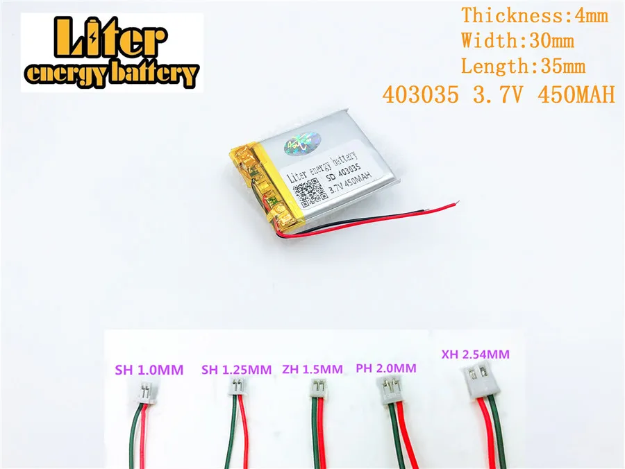 3.7V 450mAH 403035 Polymer lithium battery for 450MAH PLUG GPS mp3 mp4 mp5 cell polymer rechargeable | Электроника