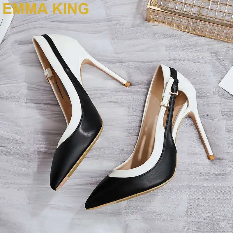Sexy Pointy Toe Black White PU Leather Women High Heels Side Cut Out Buckle Strap Ladies Pumps Stiletto Heels Summer Shoes Woman
Sexy Pointy Toe Black White PU Leather Women High Heels Side Cut Out Buckle Strap Ladies Pumps Stiletto Heels Summer Shoes Woman