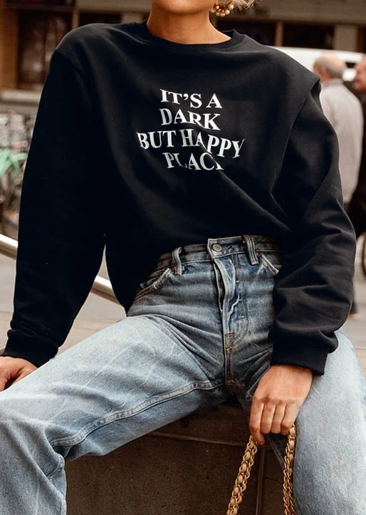 It's A Dark But Happy Place Sweatshirt women fashion unisex cool street style grunge aesthetic slogan outfit casual pullover
It's A Dark But Happy Place Sweatshirt women fashion unisex cool street style grunge aesthetic slogan outfit casual pullover