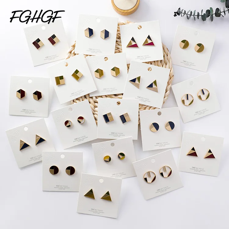 FGHGF Fashion Metal Gold Color Colorful Stitching Resign Drop Earring Marble Pattern Round Circle Oval Triangle Square Geometric
FGHGF Fashion Metal Gold Color Colorful Stitching Resign Drop Earring Marble Pattern Round Circle Oval Triangle Square Geometric