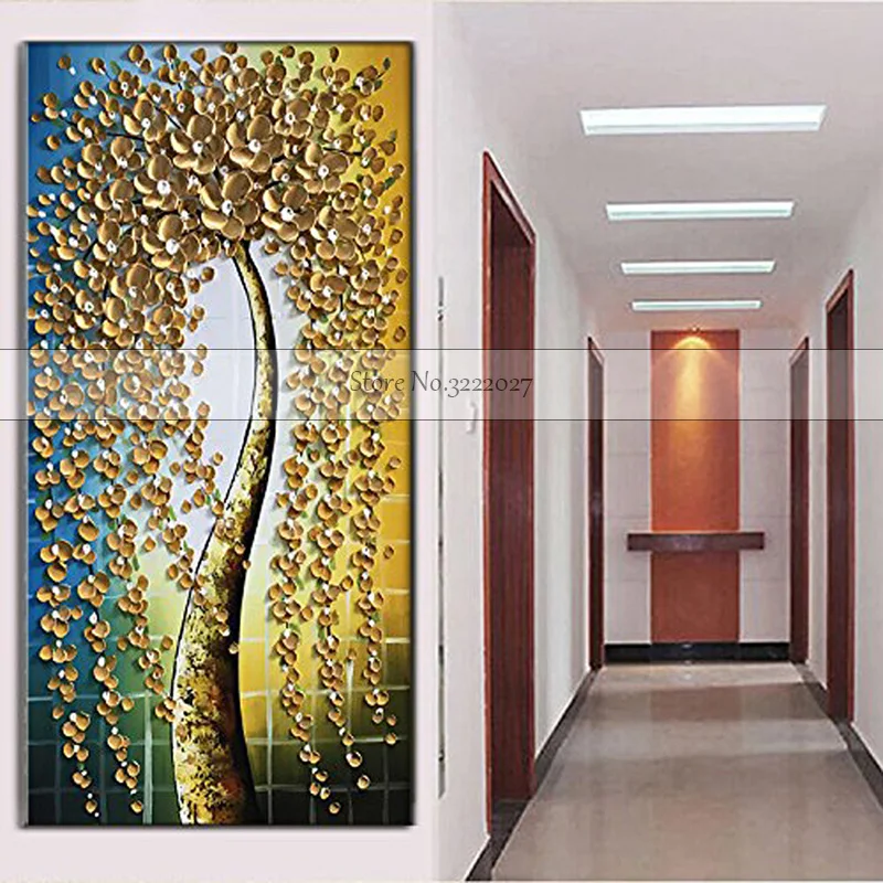 Handmade Modern Canvas Abstract Money Tree Knife Oil Painting on Canvas Handpainted Golden Tree Flower Quardro Art Picture
Handmade Modern Canvas Abstract Money Tree Knife Oil Painting on Canvas Handpainted Golden Tree Flower Quardro Art Picture