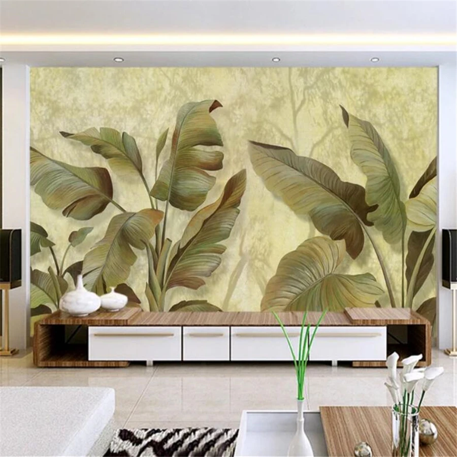 beibehang Custom wallpaper 3d photo mural oil painting hand-painted banana leaf TV background wall decorative painting wallpaper
beibehang Custom wallpaper 3d photo mural oil painting hand-painted banana leaf TV background wall decorative painting wallpaper
