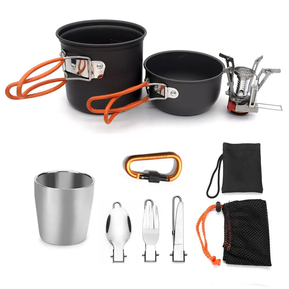 10 Items Portable Outdoor Camping Cookware Set Urltra-Light Hiking Travel Cooking Equipment with Tableware Mini Stove
10 Items Portable Outdoor Camping Cookware Set Urltra-Light Hiking Travel Cooking Equipment with Tableware Mini Stove