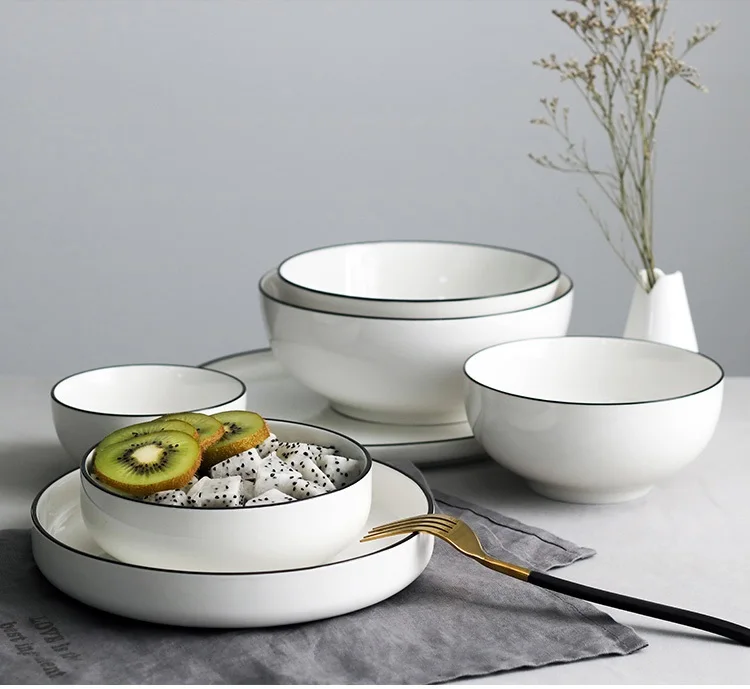 Classical White Ceramic Tableware kitchen soup Noodle Rice dish 6 inch 8 inch Big Ramen Bowl spoon and Tea cup cake Plate 
Classical White Ceramic Tableware kitchen soup Noodle Rice dish 6 inch 8 inch Big Ramen Bowl spoon and Tea cup cake Plate