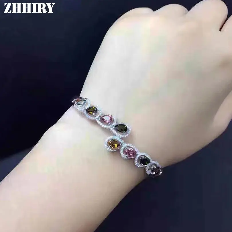 ZHHIRY Women Natural Tourmaline Bracelet Genuine Solid 925 Sterling Silver Real Gem Fire Color Stone Fine Jewelry
ZHHIRY Women Natural Tourmaline Bracelet Genuine Solid 925 Sterling Silver Real Gem Fire Color Stone Fine Jewelry