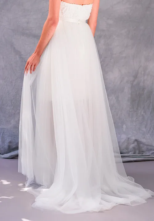 Sheer 2 Layers Tulle Skirts Womens Long Tutu Skirt See Through Floor Length Bridal Overskirt Cheap Wedding Party Custom | Женская одежда