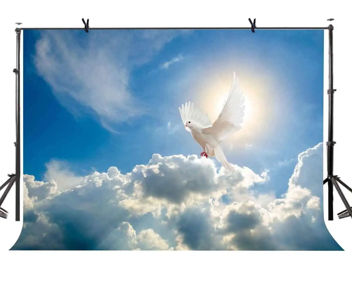 7x5ft Peace Dove Backdrop Blue Sky White Clouds Peace Dove Photography Background and Studio Photography Backdrop Props
7x5ft Peace Dove Backdrop Blue Sky White Clouds Peace Dove Photography Background and Studio Photography Backdrop Props