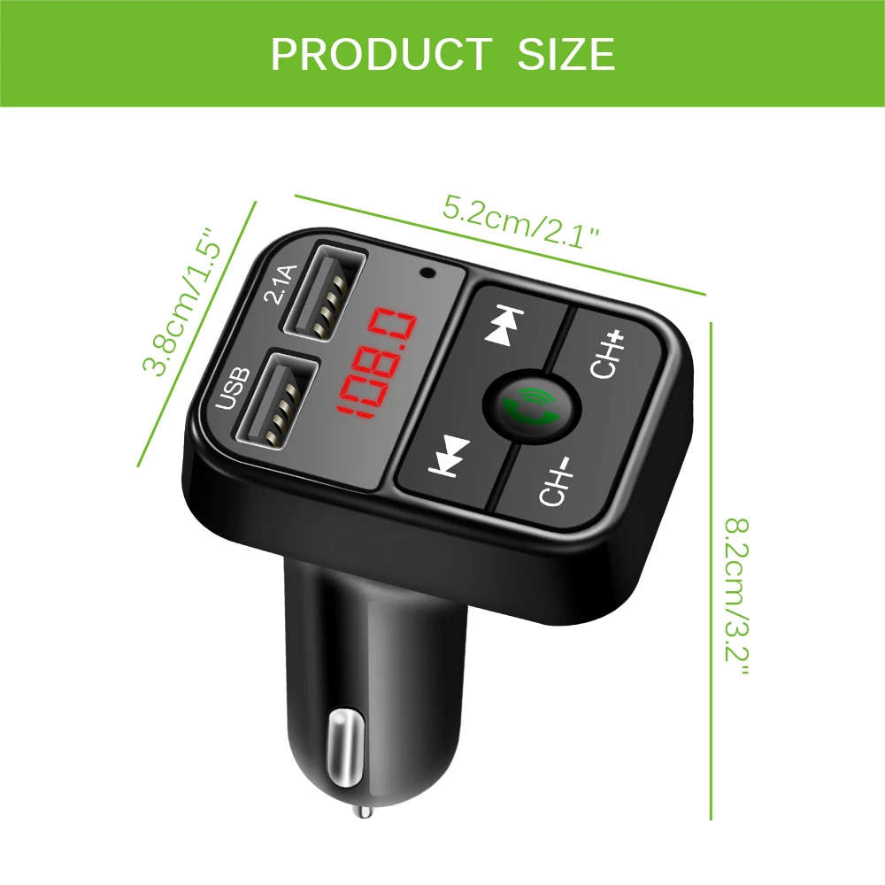 Wireless Bluetooth FM Transmitter Modulator Car Styling Handsfree Car Kit TF Flash Music USB Charger Mp3 Player FM Modulator
Wireless Bluetooth FM Transmitter Modulator Car Styling Handsfree Car Kit TF Flash Music USB Charger Mp3 Player FM Modulator