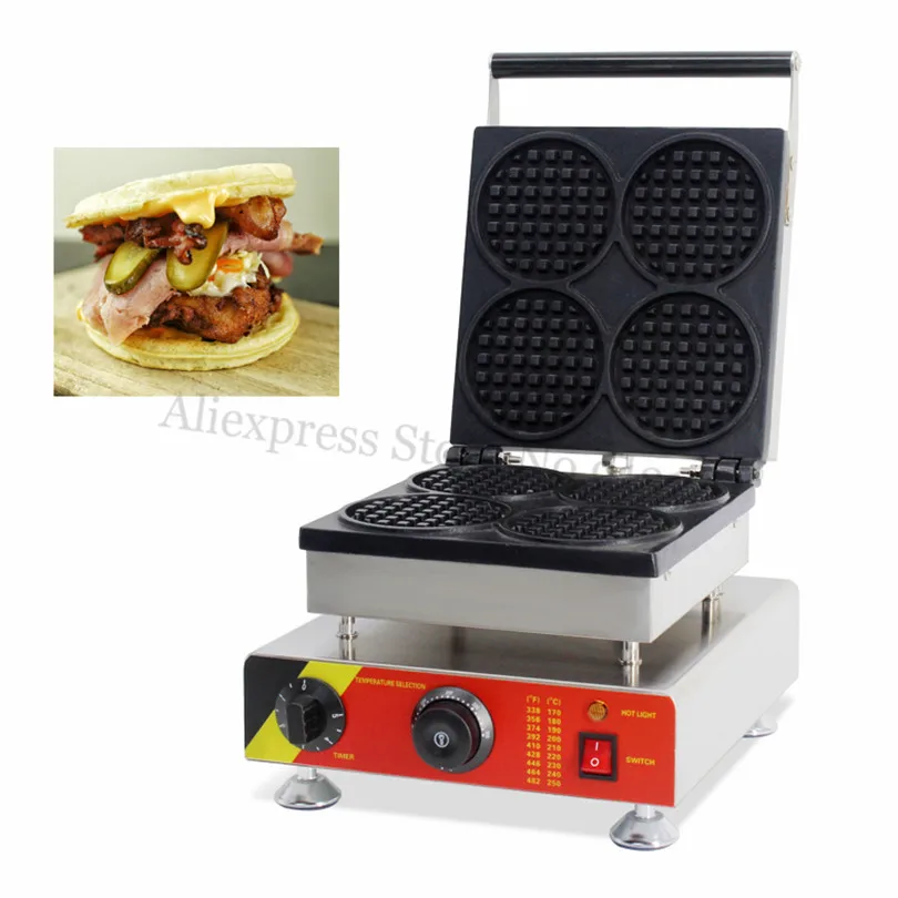Commercial Nonstick 4pcs Round Waffle Machine Electric Round Waffle Maker 110V 220V with Timer and Temperature Controller
Commercial Nonstick 4pcs Round Waffle Machine Electric Round Waffle Maker 110V 220V with Timer and Temperature Controller