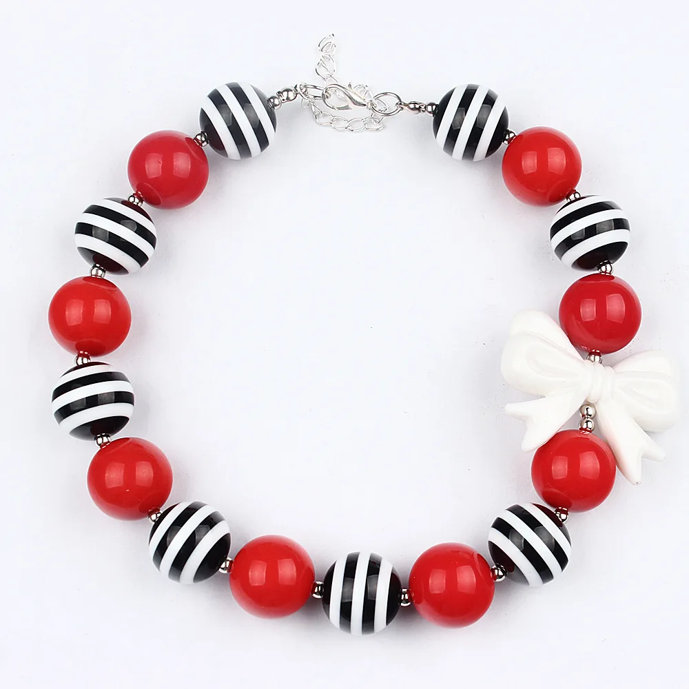 Kids Girls DIY Handmade 20MM Striped Beads Chunky Bubblegum Necklace White Resin Bow Chokers Necklaces Toddler Dress Up Jewelry
Kids Girls DIY Handmade 20MM Striped Beads Chunky Bubblegum Necklace White Resin Bow Chokers Necklaces Toddler Dress Up Jewelry