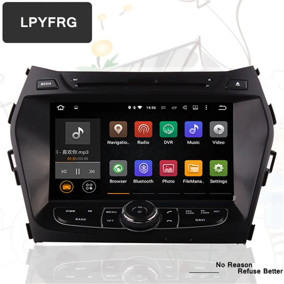 DVD плеер для Hyundai IX45 Santa FE 2013 2014 HD 1024*600 Восьмиядерный android 10 с GPS радио навигационной