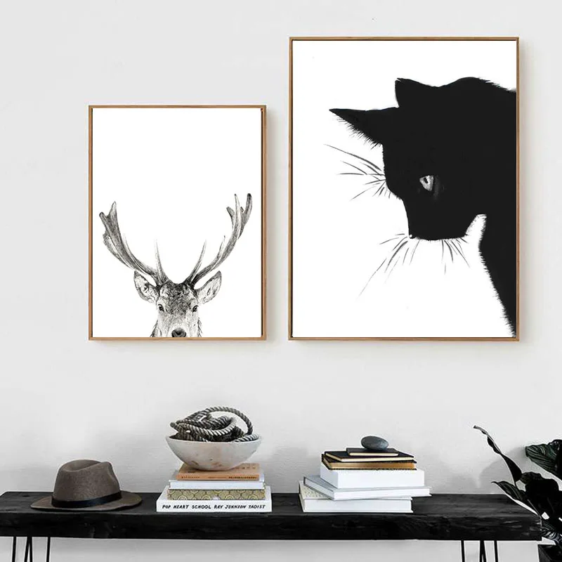 Wild Animal Wall Art Deer Picture Canvas Painting Black White Cat Photo Canvas Posters and Prints Pictures for Living Room Decor
Wild Animal Wall Art Deer Picture Canvas Painting Black White Cat Photo Canvas Posters and Prints Pictures for Living Room Decor