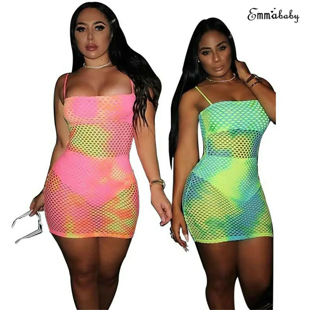 Women Sheer Mesh Bodycon Mini Dress Sexy Sleeveless Strappy Clubwear Hollow Out Perspective Short Dress Size S-2XL
Women Sheer Mesh Bodycon Mini Dress Sexy Sleeveless Strappy Clubwear Hollow Out Perspective Short Dress Size S-2XL
