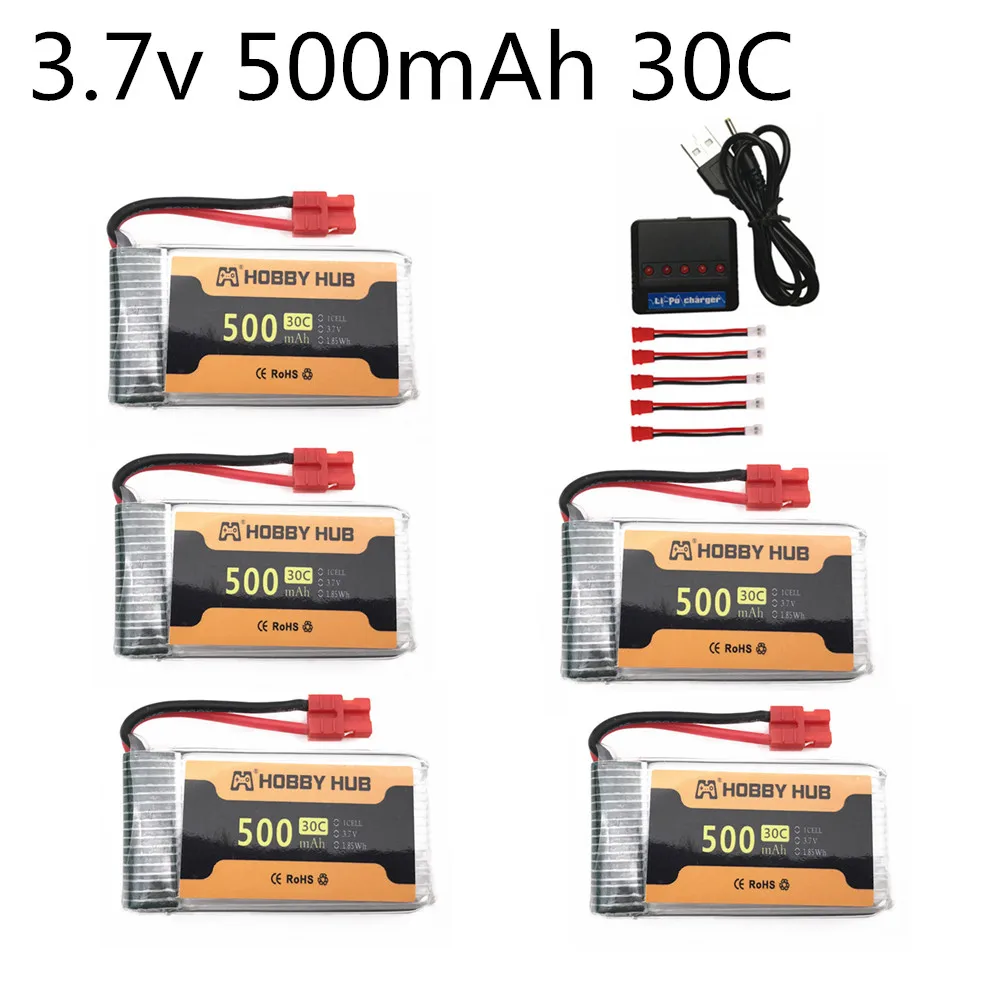 

3.7V 500mAh 30c lipo Battery For X5HW X5HC X5UC X5UW RC Drone Quadcopter Spare Parts 3.7v 802540 battery with 5 in 1 Charger