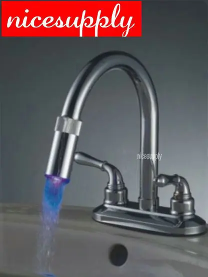 Reasonable Price Best LED kitchen mixer tap chrome 3 colors b052 Mixer Tap Faucet para de banheiro | Дом и сад
