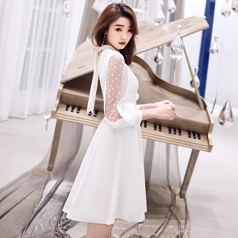 Sexy Lace Mesh Summer Dress Women Hollow Out Backless Mini Dress Plus Size White Elegant Turtleneck Three Quarter Party Dresses
Sexy Lace Mesh Summer Dress Women Hollow Out Backless Mini Dress Plus Size White Elegant Turtleneck Three Quarter Party Dresses