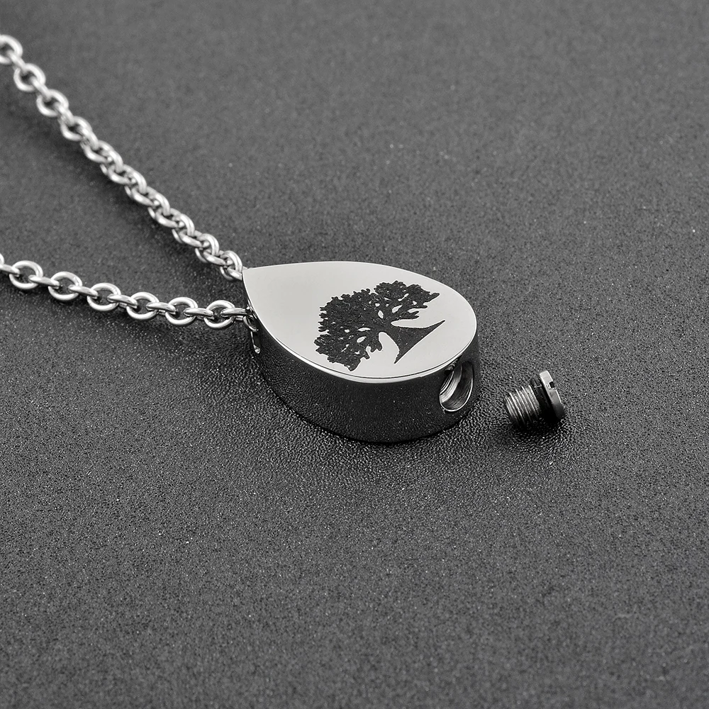 K9808 Tree of Life Cremation Jewelry for Ashes Pendant Stainless Steel Water Drop Keepsake Memorial Urn Necklace
K9808 Tree of Life Cremation Jewelry for Ashes Pendant Stainless Steel Water Drop Keepsake Memorial Urn Necklace