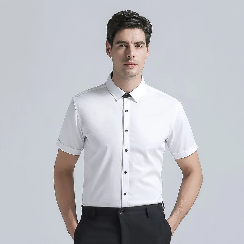 Fashion 2019 Brand New Arrival Men's Dress Shirts Cotton Blend Short Sleeves Classic Solid Color Men's Business Casual Shirt
Fashion 2019 Brand New Arrival Men's Dress Shirts Cotton Blend Short Sleeves Classic Solid Color Men's Business Casual Shirt