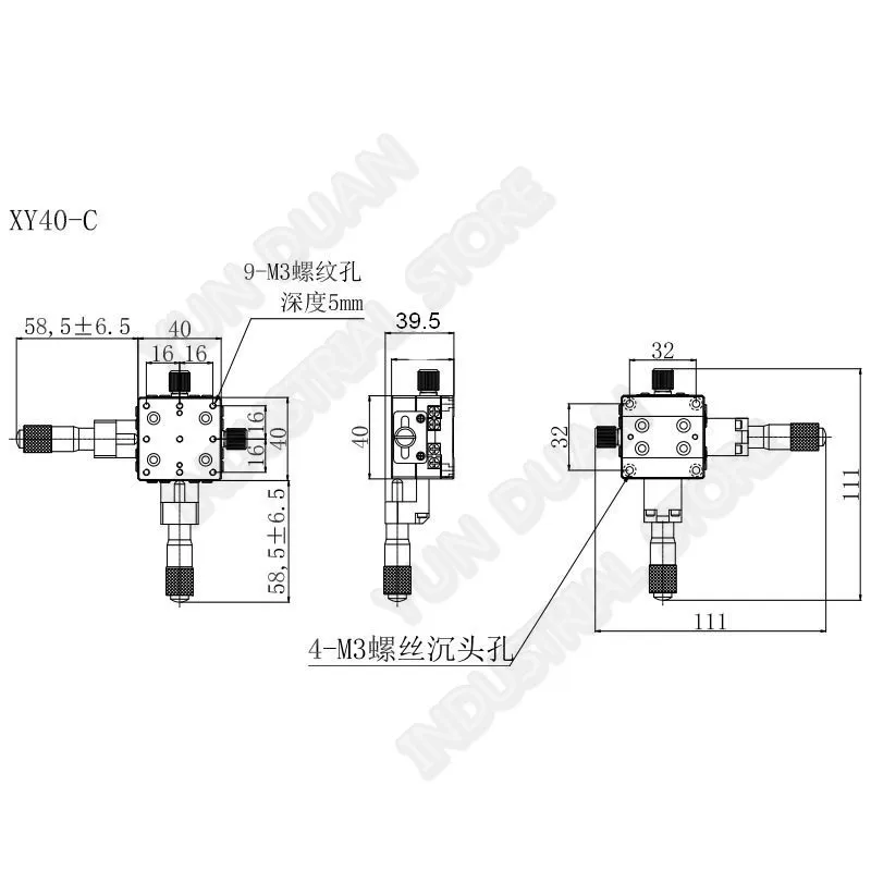XY Axis 40*40mm Trimming Station Manual Micrometer Sliding Table Cross Roller Guide Way Linear Stage LY40-C
XY Axis 40*40mm Trimming Station Manual Micrometer Sliding Table Cross Roller Guide Way Linear Stage LY40-C